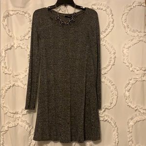 Long Sleeve Gray Sweater Dress